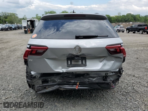 2022 Volkswagen Tiguan SE R-Line Black with VIN 3VV8B7AXXNM146851, listed as a Copart auction lot 58930905 with 24,675 mi miles and Salvage title. Bid and sale history available at DreamBid. Image 6.