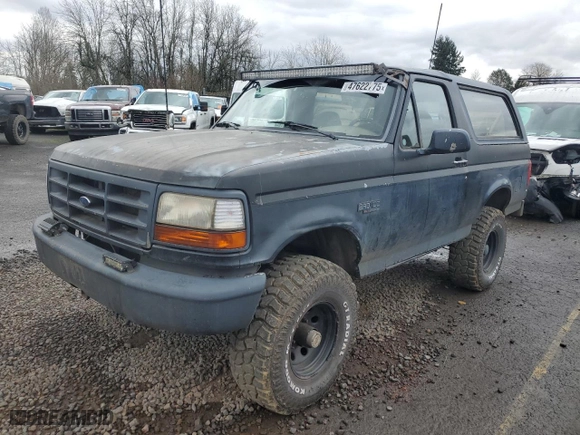 1993 Ford Bronco Custom with VIN 1FMEU15H0PLB25986, listed as a Copart auction lot 47622775 with 196,277 mi miles and Clean Title. Bid and sale history available at carsss.com. Image 1.