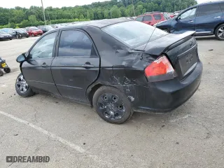 2007 Kia Spectra EX with VIN KNAFE121875480760, listed as a Copart auction lot 57408814 with 0 mi miles and Salvage Title. Bid and sale history available at carsss.com. Image 2.