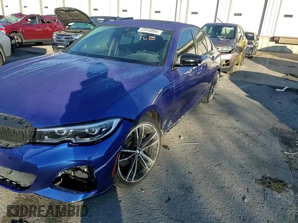 2021 BMW 3 Series 330i xDrive with VIN 3MW5R7J0XM8C14425, listed as a Copart auction lot 72910854 with 9,465 mi miles and Salvage Title. Bid and sale history available at DreamBid. Image 10.