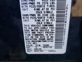 2013 Nissan Rogue S with VIN JN8AS5MV7DW610180, listed as a Copart auction lot 75682254 with 156,995 mi miles and Clean Title. Bid and sale history available at DreamBid. Image 13.