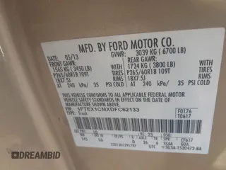 2013 Ford F-150 XL with VIN 1FTEX1CMXDFC62133, listed as a IAAI auction lot 42567537 with 132,668 mi miles and . Bid and sale history available at DreamBid. Image 9.