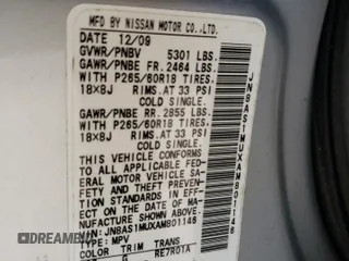 2010 Infiniti FX with VIN JN8AS1MUXAM801146, listed as a Copart auction lot 54767945 with 139,853 mi miles and Salvage title. Bid and sale history available at DreamBid. Image 13.