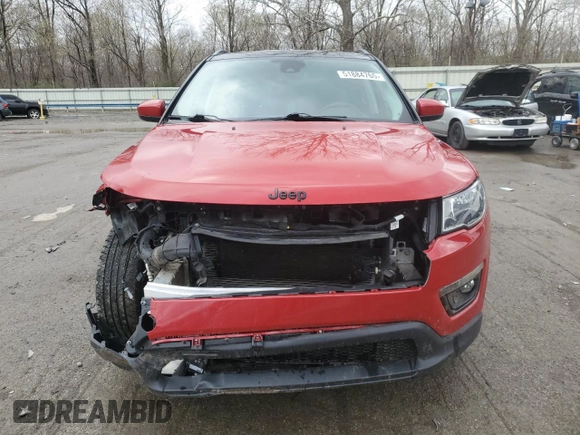 2021 Jeep Compass Altitude with VIN 3C4NJDBB9MT522210, listed as a Copart auction lot 51884765 with 38,768 mi miles and Salvage title. Bid and sale history available at DreamBid. Image 5.