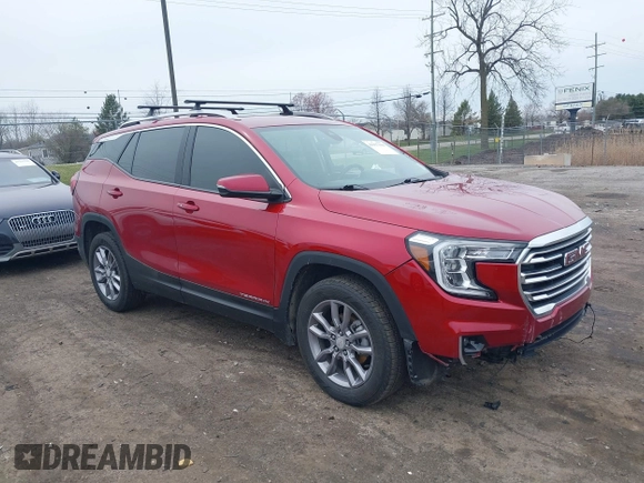 2022 GMC Terrain SLT with VIN 3GKALVEV2NL141924, listed as a IAAI auction lot 41957323 with 52,341 mi miles and . Bid and sale history available at DreamBid. Image 1.