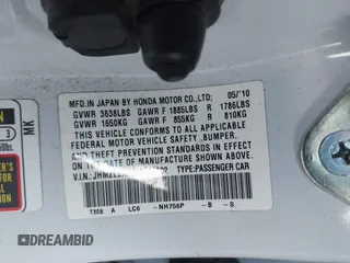 2010 Honda Insight EX with VIN JHMZE2H79AS039292, listed as a IAAI auction lot 41880303 with Not Provided miles and . Bid and sale history available at DreamBid. Image 9.