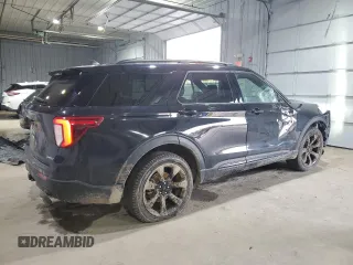 2022 Ford Explorer ST-Line with VIN 1FMSK8KH1NGC15546, listed as a Copart auction lot 84801794 with 37,745 mi miles and Salvage Title. Bid and sale history available at carsss.com. Image 3.