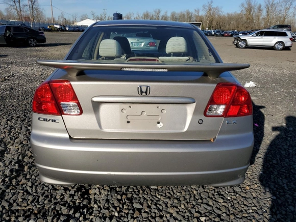 2005 Honda Civic Sdn LX with VIN 2HGES155X5H594174, listed as a Copart auction lot 41993855 with 245,397 mi miles and Salvage Title. Bid and sale history available at carsss.com. Image 6.