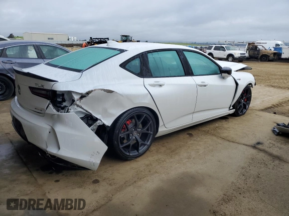 2023 Acura TLX Type S w/Performance Tire with VIN 19UUB7F93PA002597, listed as a Copart auction lot 46627305 with 29,024 mi miles and Non Repairable. Bid and sale history available at carsss.com. Image 3.