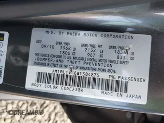2011 Mazda Mazda3 i Touring with VIN JM1BL1VG6B1384875, listed as a IAAI auction lot 42153252 with 170,798 mi miles. Bid and sale history available at carsss.com. Image 9.