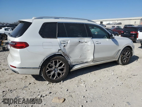 2022 BMW X7 xDrive40i with VIN 5UXCW2C05N9K20349, listed as a Copart auction lot 48778145 with 53,626 mi miles and Salvage Title. Bid and sale history available at carsss.com. Image 3.