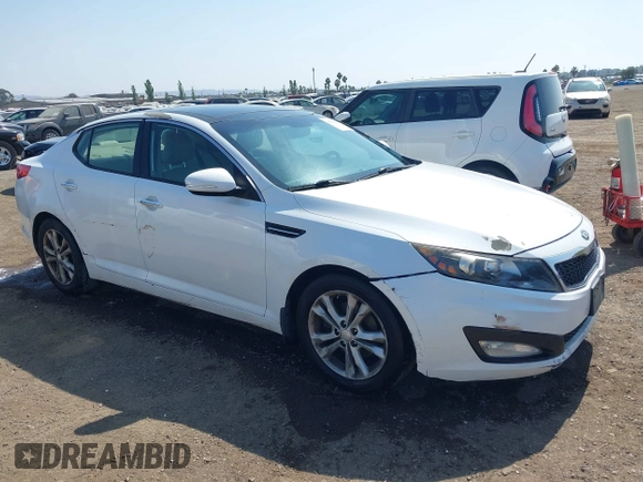 2013 Kia Optima EX with VIN 5XXGN4A74DG258769, listed as a IAAI auction lot 42598047 with 165,605 mi miles and . Bid and sale history available at DreamBid. Image 1.