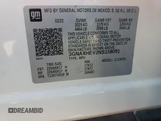 2022 Chevrolet Equinox LS z VIN 3GNAXHEV2NS158091, wystawiony jako Copart lot #50431625 z przebiegiem 41 458 mil mil oraz Czysty tytuł • Clean title. Historia ofert i sprzedaży dostępna na DreamBid. Obrazek 15.
