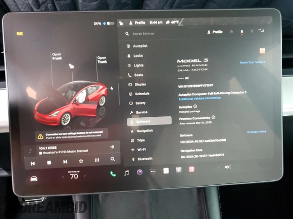 2023 Tesla Model 3 Long Range with VIN 5YJ3E1EB9PF471347, listed as a Copart auction lot 46281835 with Not Provided miles and Salvage Title. Bid and sale history available at DreamBid. Image 9.