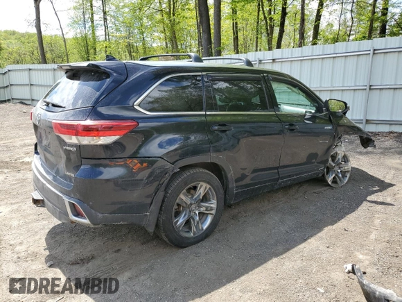 2019 Toyota Highlander Hybrid Limited with VIN 5TDDGRFH1KS053031, listed as a Copart auction lot 56865535 with 117,728 mi miles and Salvage title. Bid and sale history available at DreamBid. Image 3.