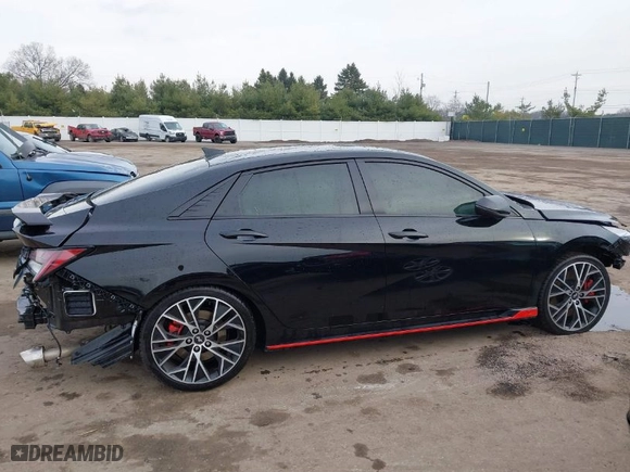 2023 Hyundai Elantra N with VIN KMHLW4AKXPU019141, listed as a IAAI auction lot 41130379 with NaN miles. Bid and sale history available at carsss.com. Image 14.