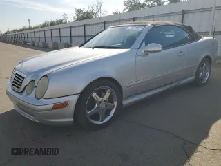 2002 Mercedes-Benz CLK with VIN WDBLK70G42T105640, listed as a Copart auction lot 74381504 with 147,858 mi miles and Salvage Title. Bid and sale history available at carsss.com. Image 1.
