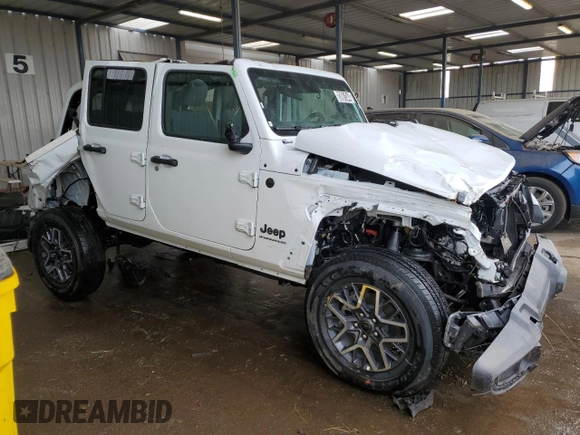 2025 Jeep Wrangler Sahara with VIN 1C4PJXEN0SW500555, listed as a Copart auction lot 83961344 with Not Provided miles and Salvage Title. Bid and sale history available at DreamBid. Image 4.