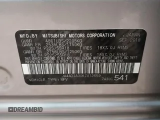 2019 Mitsubishi Outlander SE with VIN JA4AD3A30KZ012659, listed as a Copart auction lot 49131335 with 40,790 mi miles and Salvage title. Bid and sale history available at DreamBid. Image 12.