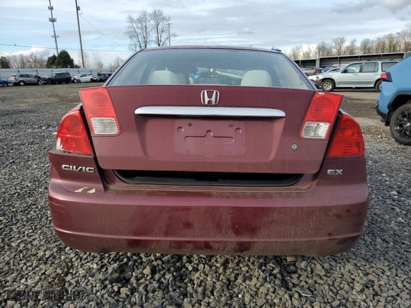 2003 Honda Civic EX with VIN 2HGES267X3H544183, listed as a Copart auction lot 44110205 with 97,661 mi miles and Salvage Title. Bid and sale history available at carsss.com. Image 6.