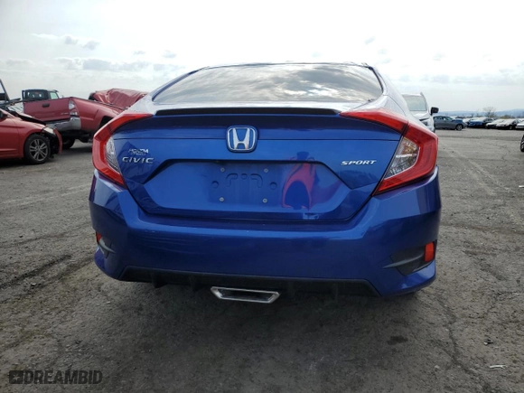 2021 Honda Civic Sedan Sport with VIN 2HGFC2F80MH517814, listed as a Copart auction lot 52931475 with 0 mi miles and Salvage Title. Bid and sale history available at carsss.com. Image 6.