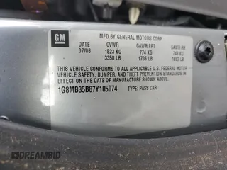 2007 Saturn Sky z VIN 1G8MB35B87Y105074, wystawiony jako Copart lot #75614564 z przebiegiem 14 144 mil mil oraz Szkody całkowita. Historia ofert i sprzedaży dostępna na DreamBid. Obrazek 14.