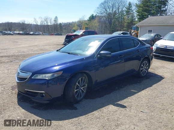 2015 Acura TLX V6 Advance with VIN 19UUB3F75FA002753, listed as a IAAI auction lot 42021250 with 135,225 mi miles. Bid and sale history available at carsss.com. Image 20.