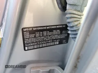 2013 BMW X3 xDrive28i with VIN 5UXWX9C53D0A21403, listed as a Copart auction lot 53545535 with 61,528 mi miles and Salvage Title. Bid and sale history available at carsss.com. Image 13.