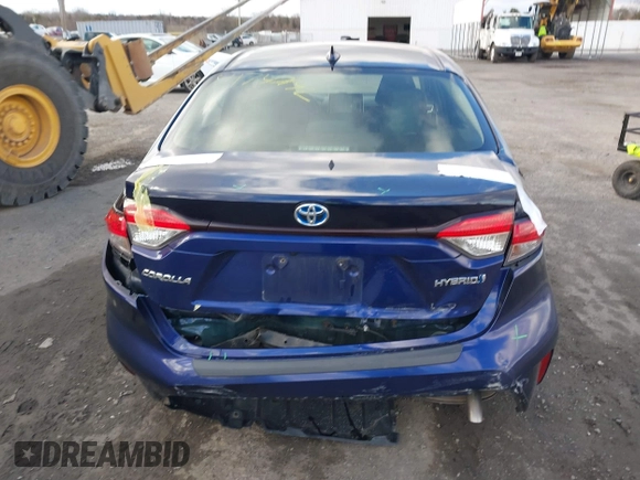 2021 Toyota Corolla Hybrid LE with VIN JTDEAMDE9MJ021431, listed as a IAAI auction lot 41747142 with 165,680 mi miles. Bid and sale history available at carsss.com. Image 16.