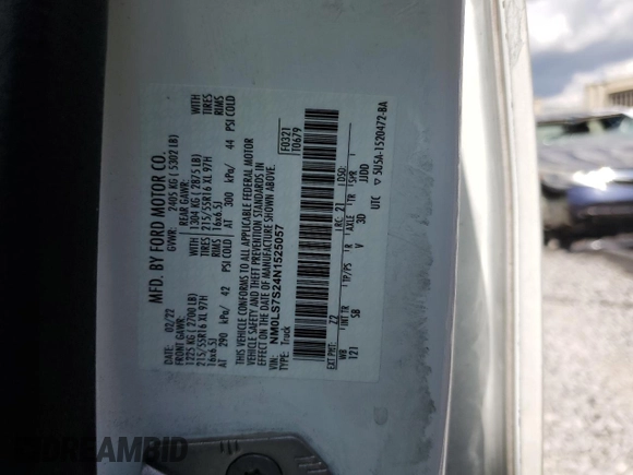 2022 Ford Transit Connect XL с VIN NM0LS7S24N1525057, выставлен на аукционе Copart как лот 64421605 с пробегом 164 024 миль миль и Чистый • Clean title. История ставок и продаж доступна на DreamBid. Изображение 13.