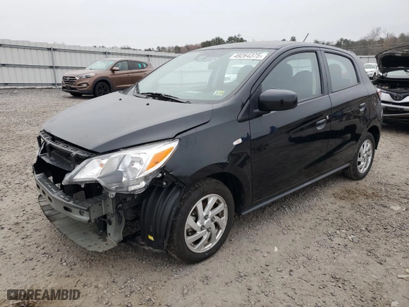 2022 Mitsubishi Mirage ES with VIN ML32AUHJXNH002361, listed as a Copart auction lot 49264375 with 22,385 mi miles and Salvage Title. Bid and sale history available at carsss.com. Image 1.