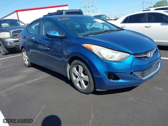 2013 Hyundai Elantra GLS PZEV with VIN KMHDH4AE6DU950644, listed as a IAAI auction lot 41984344 with 117,503 mi miles. Bid and sale history available at carsss.com. Image 1.