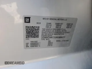2018 Chevrolet Suburban LT with VIN 1GNSCHKC3JR389677, listed as a Copart auction lot 83560834 with 78,561 mi miles and Salvage Title. Bid and sale history available at carsss.com. Image 13.