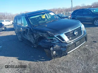 2017 Nissan Armada SV with VIN JN8AY2NC6H9509081, listed as a IAAI auction lot 40997264 with 114,264 mi miles. Bid and sale history available at carsss.com. Image 1.