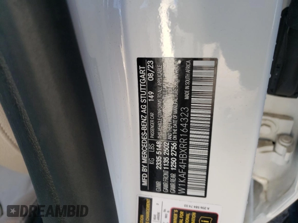2024 Mercedes-Benz C 300 with VIN W1KAF4HBXRR164323, listed as a Copart auction lot 42512355 with 7,494 mi miles and Salvage Title. Bid and sale history available at DreamBid. Image 12.
