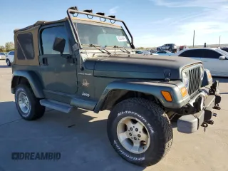2002 Jeep Wrangler Sahara with VIN 1J4FA59SX2P749398, listed as a Copart auction lot 80524844 with 92,300 mi miles and Clean Title. Bid and sale history available at carsss.com. Image 4.