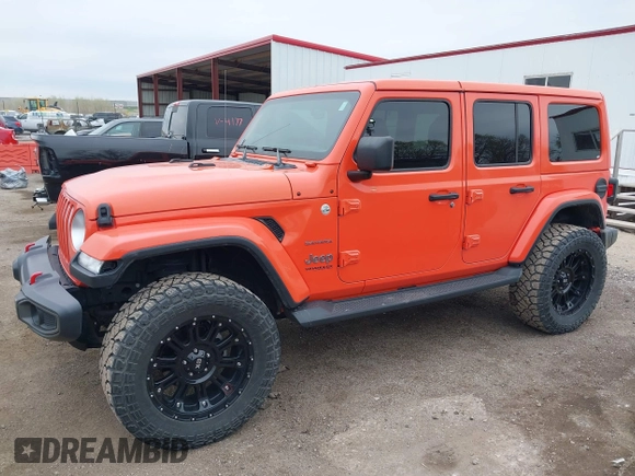 2020 Jeep Wrangler Unlimited Sahara with VIN 1C4HJXENXLW231194, listed as a IAAI auction lot 42083147 with 34,166 mi miles. Bid and sale history available at carsss.com. Image 6.