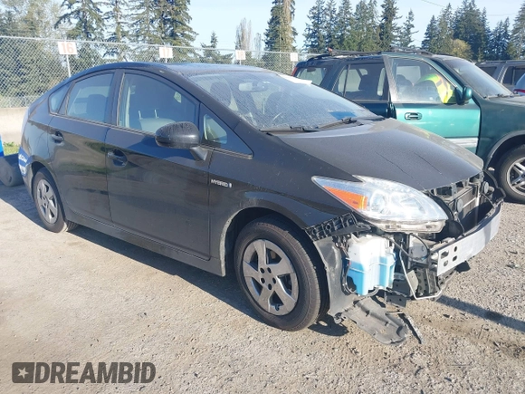 2013 Toyota Prius One with VIN JTDKN3DU7D5695238, listed as a IAAI auction lot 42034921 with 113,383 mi miles. Bid and sale history available at carsss.com. Image 1.