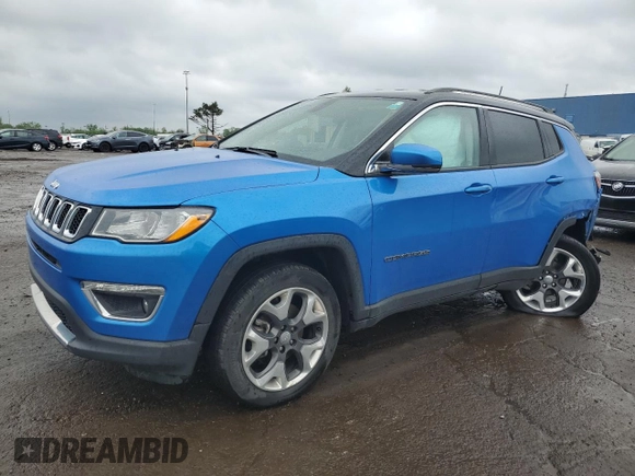2019 Jeep Compass Limited z VIN 3C4NJDCB7KT647945, wystawiony jako Copart lot #56949725 z przebiegiem 41 892 mil mil oraz Czysty tytuł • Clean title. Historia ofert i sprzedaży dostępna na DreamBid. Obrazek 1.