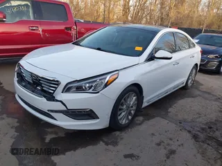 2015 Hyundai Sonata Limited with VIN 5NPE34AF6FH095392, listed as a IAAI auction lot 41813547 with 75,513 mi miles and . Bid and sale history available at carsss.com. Image 17.