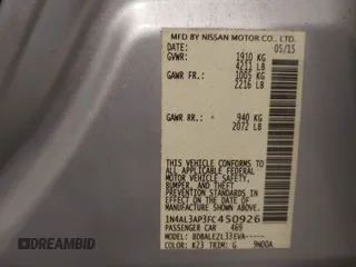 2015 Nissan Altima 2.5 S with VIN 1N4AL3AP3FC450926, listed as a IAAI auction lot 41599401 with 109,275 mi miles. Bid and sale history available at carsss.com. Image 9.