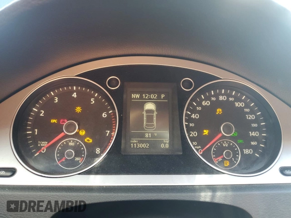 2010 Volkswagen CC Sport with VIN WVWML7ANXAE505558, listed as a Copart auction lot 75438534 with 113,002 mi miles and Salvage Title. Bid and sale history available at DreamBid. Image 9.