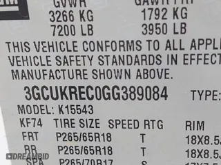 2016 Chevrolet Silverado 1500 LT with VIN 3GCUKREC0GG389084, listed as a IAAI auction lot 41913915 with 183,225 mi miles. Bid and sale history available at carsss.com. Image 9.