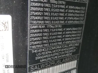 2020 Land Rover Range Rover Sport HST z VIN SALWS2RU6LA885026, wystawiony jako Copart lot #63451415 z przebiegiem 70 774 mil mil oraz Nie do naprawy • Non repairable. Historia ofert i sprzedaży dostępna na DreamBid. Obrazek 14.