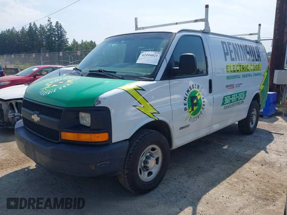 2005 Chevrolet Express Cargo with VIN 1GCGG25V651130764, listed as a IAAI auction lot 42494021 with 203,357 mi miles and . Bid and sale history available at DreamBid. Image 2.
