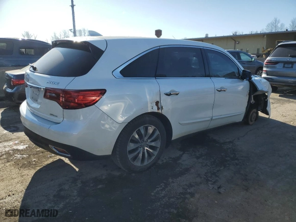 2014 Acura MDX Tech Pkg with VIN 5FRYD4H41EB019010, listed as a Copart auction lot 50660555 with 250,617 mi miles and Clean Title. Bid and sale history available at carsss.com. Image 3.