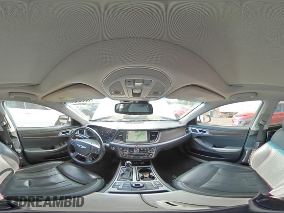 2015 Hyundai Genesis 3.8L with VIN KMHGN4JEXFU073049, listed as a Copart auction lot 68503014 with 113,609 mi miles and Salvage Title. Bid and sale history available at carsss.com. Image 13.