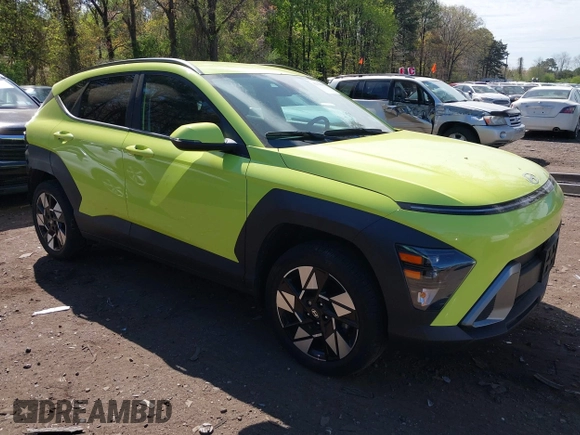 2024 Hyundai Kona SEL with VIN KM8HCCAB5RU042113, listed as a IAAI auction lot 42156805 with 25,671 mi miles and . Bid and sale history available at carsss.com. Image 1.