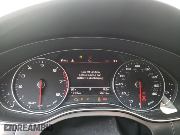 2016 Audi A7 3.0 Premium Plus with VIN WAUWGAFC9GN171076, listed as a Copart auction lot 57143103 with 75,910 mi miles. Bid and sale history available at carsss.com. Image 9.