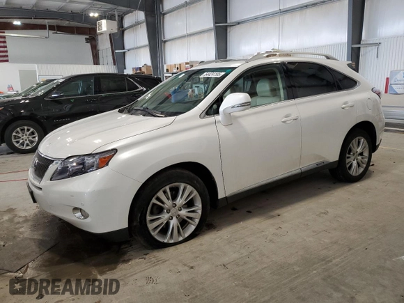2010 Lexus RX 450h with VIN JTJBC1BAXA2401134, listed as a Copart auction lot 54424195 with 124,077 mi miles and Salvage Title. Bid and sale history available at DreamBid. Image 1.